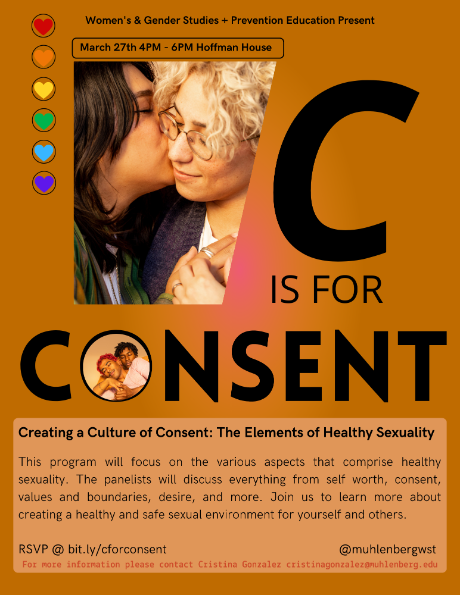 C is for Consent Flyer for Women's History Month 2023